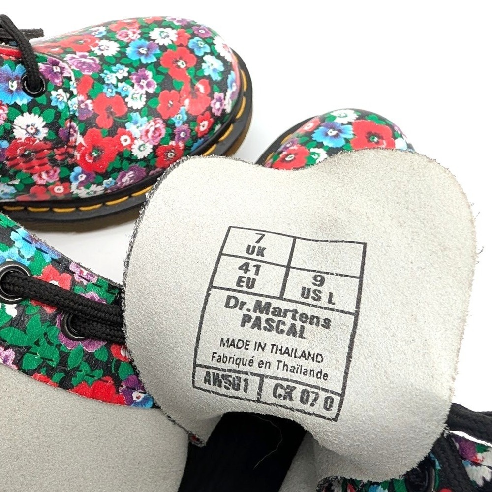 NWOT Dr. Martens Pascal Floral Print Leather Lace Up Boots Size 9 US L - Picture 7 of 12